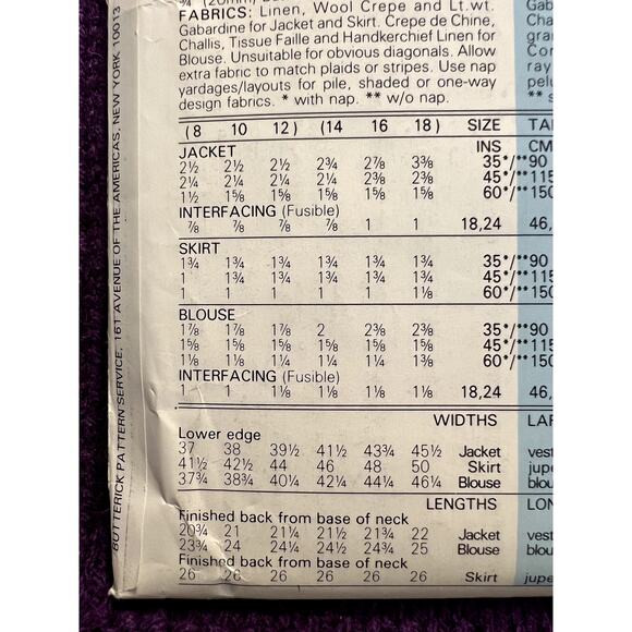 Butterick Sewing pattern 5379 suit blazer straight skirt blouse  size 8 10 12 - Picture 6 of 8